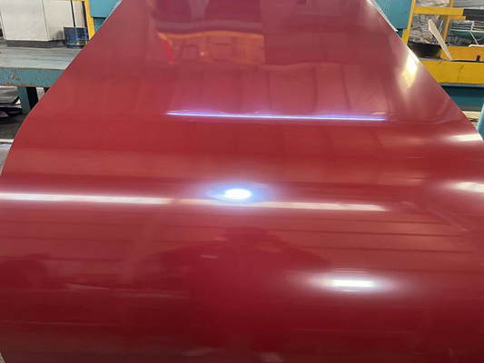 Coil rivestito di colore Pre-pittura Galvalume Steel Coil DC51D + AZ80 Cherry Red And Off-White