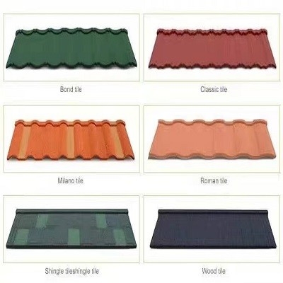 Mattonelle di tetto rivestite pietra d'acciaio dello zinco del Galvalume leggere 0.4mm 0.8mm